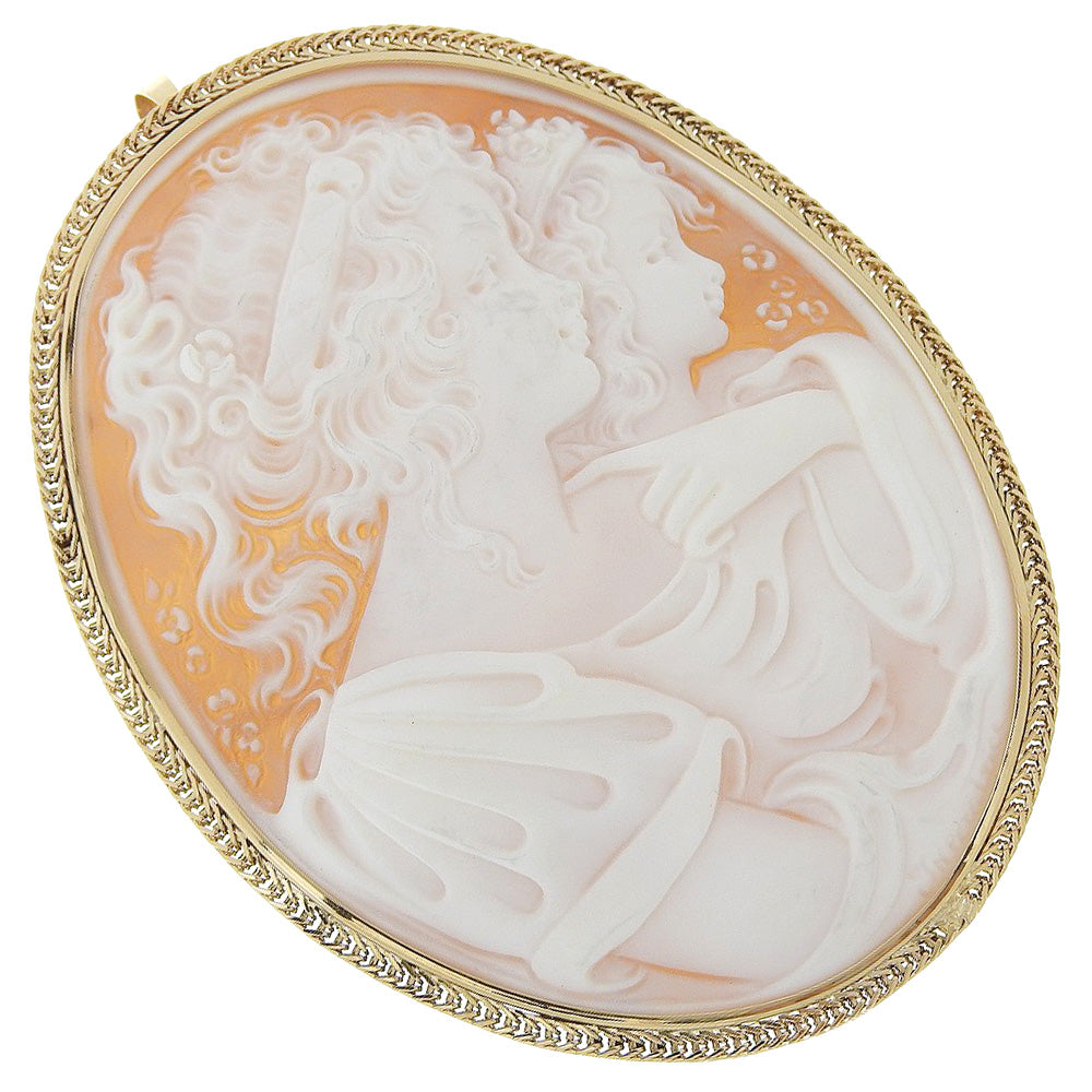 Jewelry Brooch K18 Yellow Gold Gold Cameo Women