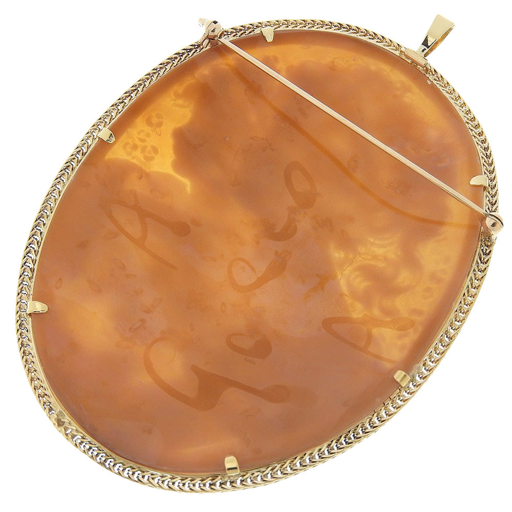 Jewelry Brooch K18 Yellow Gold Gold Cameo Women