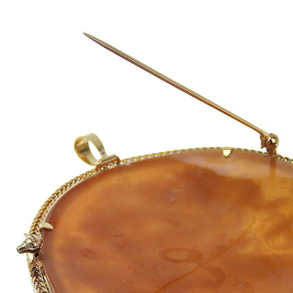 Jewelry Brooch K18 Yellow Gold Gold Cameo Women