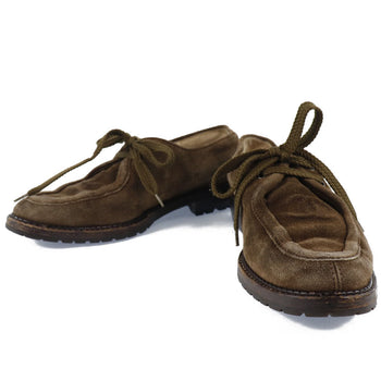 Chanel Moccasin Suede Brown Coco Mark Women 36