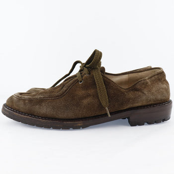 Chanel Moccasin Suede Brown Coco Mark Women 36
