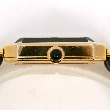 Chanel Watches Quartz H0001 Plated Gold , Leather Black / Gold Premiere L Black Dial Women