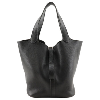Hermes Handbag Taurillon Clemence Black Picotan Mm Women