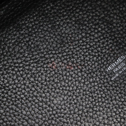 Hermes Handbag Taurillon Clemence Black Picotan Mm Women