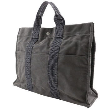 Hermes Handbag Nylon Canvas Gray Her Linetote Mm Unisex(Unisex)
