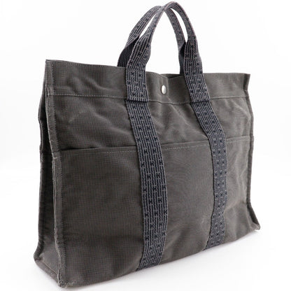 Hermes Handbag Nylon Canvas Gray Her Linetote Mm Unisex(Unisex)