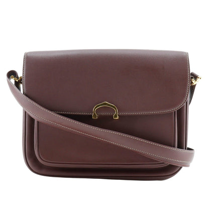 Cartier Shoulder Bag Calfskin Bordeaux Vintage Must Line Women