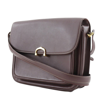 Cartier Shoulder Bag Calfskin Bordeaux Vintage Must Line Women