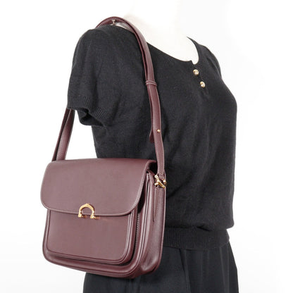 Cartier Shoulder Bag Calfskin Bordeaux Vintage Must Line Women