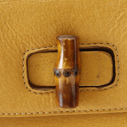 Gucci Backpack 003.2058.0016 Calfskin Yellow Bamboo Backpack Women