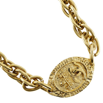 Chanel Necklace Plated Gold Gold Vintage Long Coco Mark Women