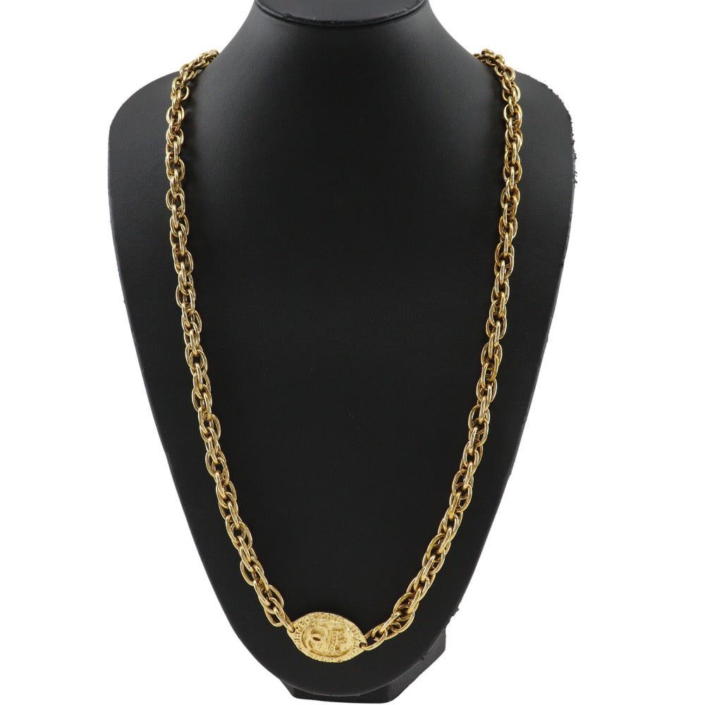 Chanel Necklace Plated Gold Gold Vintage Long Coco Mark Women