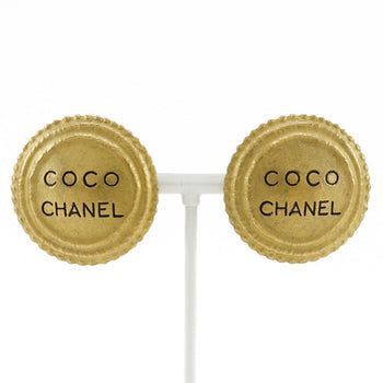 Chanel Earring Plated Gold Gold Vintage Coco Logo Women