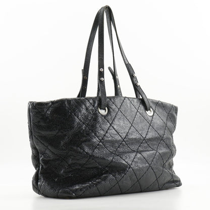 Chanel Tote Bag A48019 Leather Black Coco Mark On The Load Women