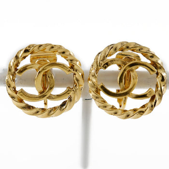 Chanel Earring Plated Gold Gold Vintage Coco Mark Women