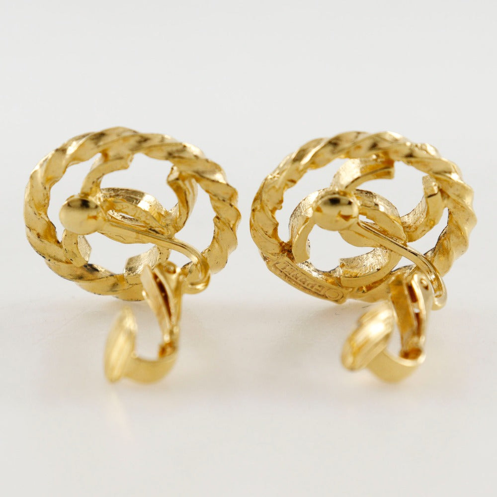 Chanel Earring Plated Gold Gold Vintage Coco Mark Women