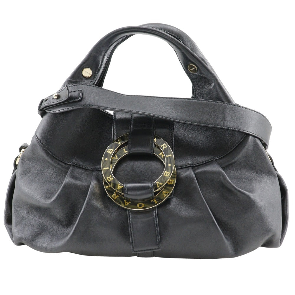 Bvlgari Handbag Leather Black 2Wayshoulder Chandra Women