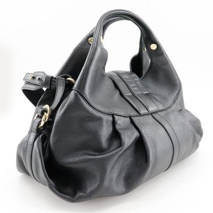 Bvlgari Handbag Leather Black 2Wayshoulder Chandra Women