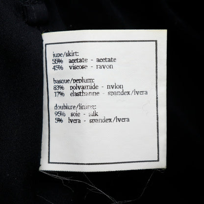 Chanel Skirt P06354W02290 Acetate, Rayon Black Coco Mark Button Flare Skirt Women 40