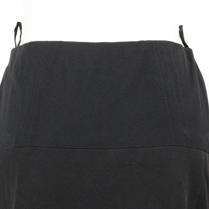 Chanel Skirt P06354W02290 Acetate, Rayon Black Coco Mark Button Flare Skirt Women 40