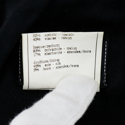 Chanel Skirt P06354W02290 Acetate, Rayon Black Coco Mark Button Flare Skirt Women 40
