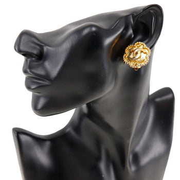 Chanel Earring Plated Gold Gold Vintage Women