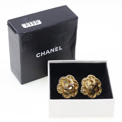 Chanel Earring Plated Gold Gold Vintage Women