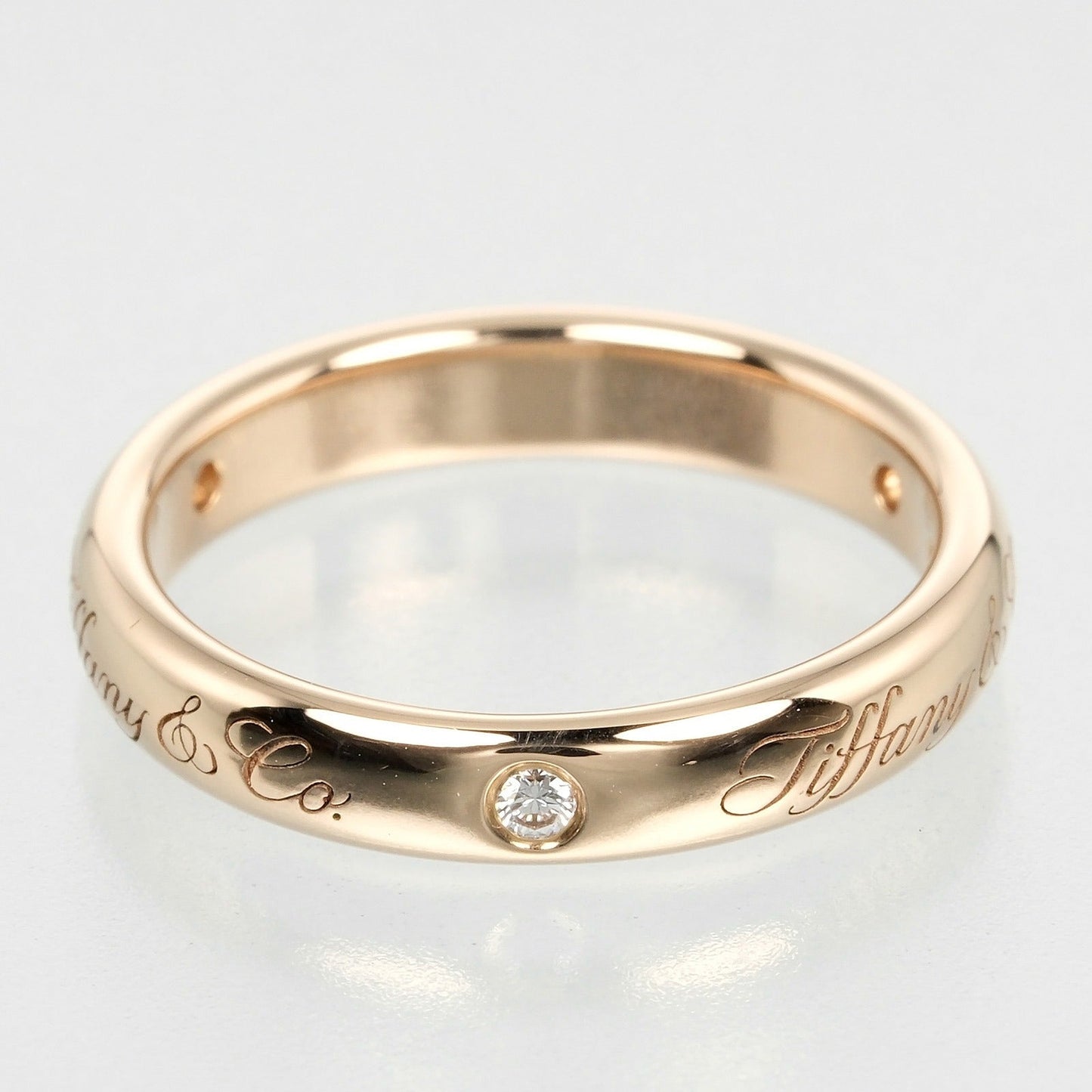 Tiffany&Co. Ring K18 Pink Gold, Diamond Gold Notes Lucida Women