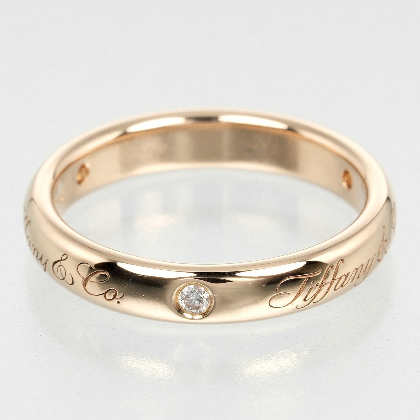 Tiffany&Co. Ring K18 Pink Gold, Diamond Gold Notes Lucida Women