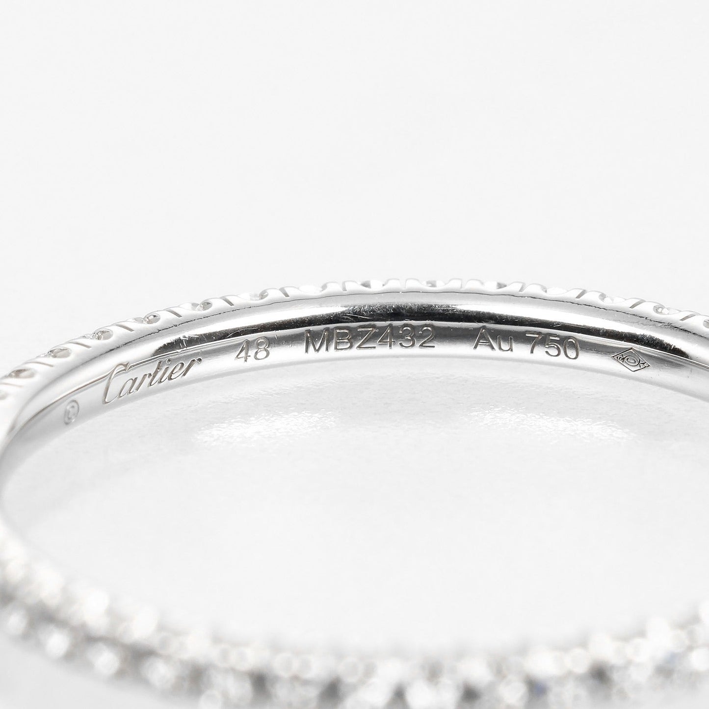 Cartier Ring K18 White Gold, Diamond Gold Etancel Full Eternity Women 48