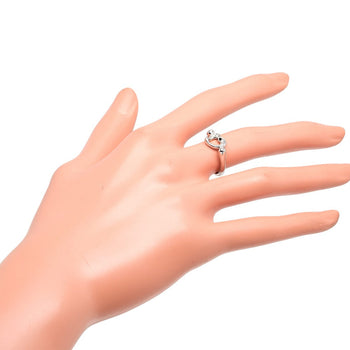 Tiffany&Co. Ring Pt950Platinum, 6P Diamond Silver Open Heart Women