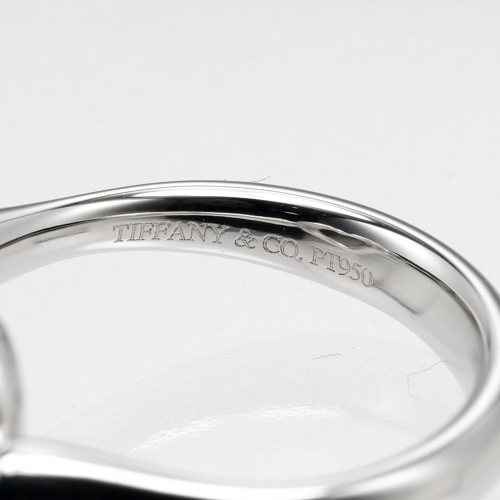 Tiffany&Co. Ring Pt950Platinum, 6P Diamond Silver Open Heart Women