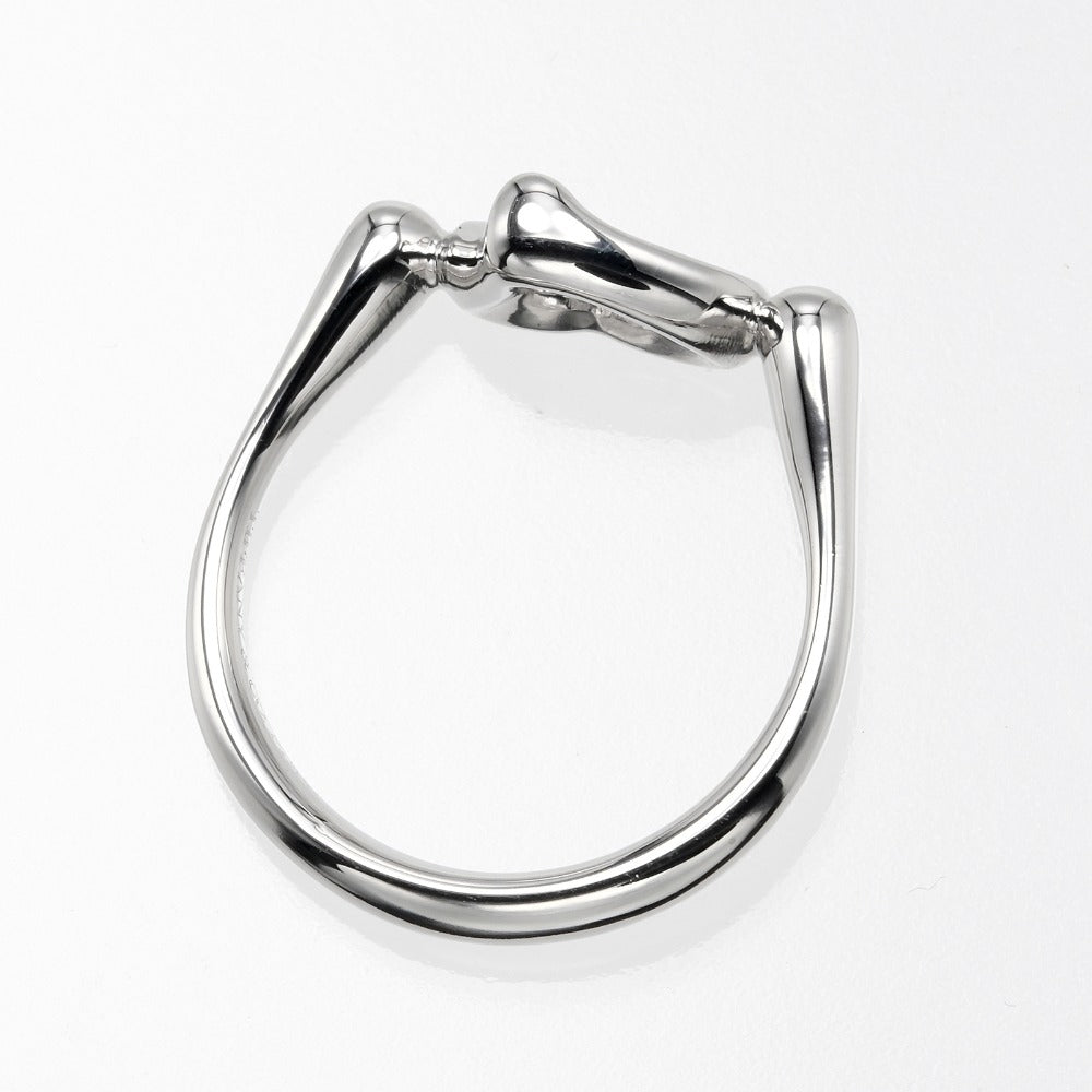Tiffany&Co. Ring Pt950Platinum, 6P Diamond Silver Open Heart Women