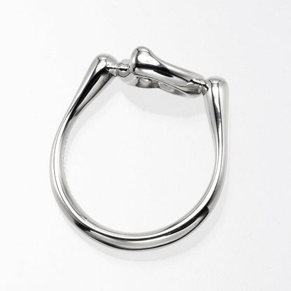 Tiffany&Co. Ring Pt950Platinum, 6P Diamond Silver Open Heart Women