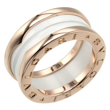 Bvlgari Ring K18 Pink Gold, Ceramic Gold Fine Jewelry Be Zero One Women Secondhand