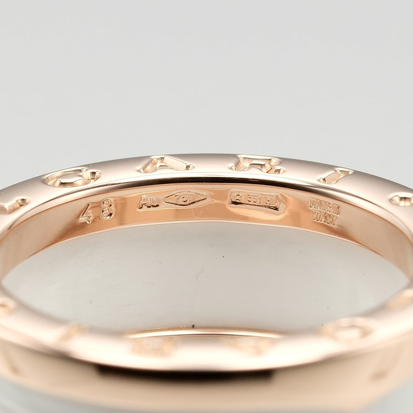 Bvlgari Ring K18 Pink Gold, Ceramic Gold Fine Jewelry Be Zero One Women Secondhand