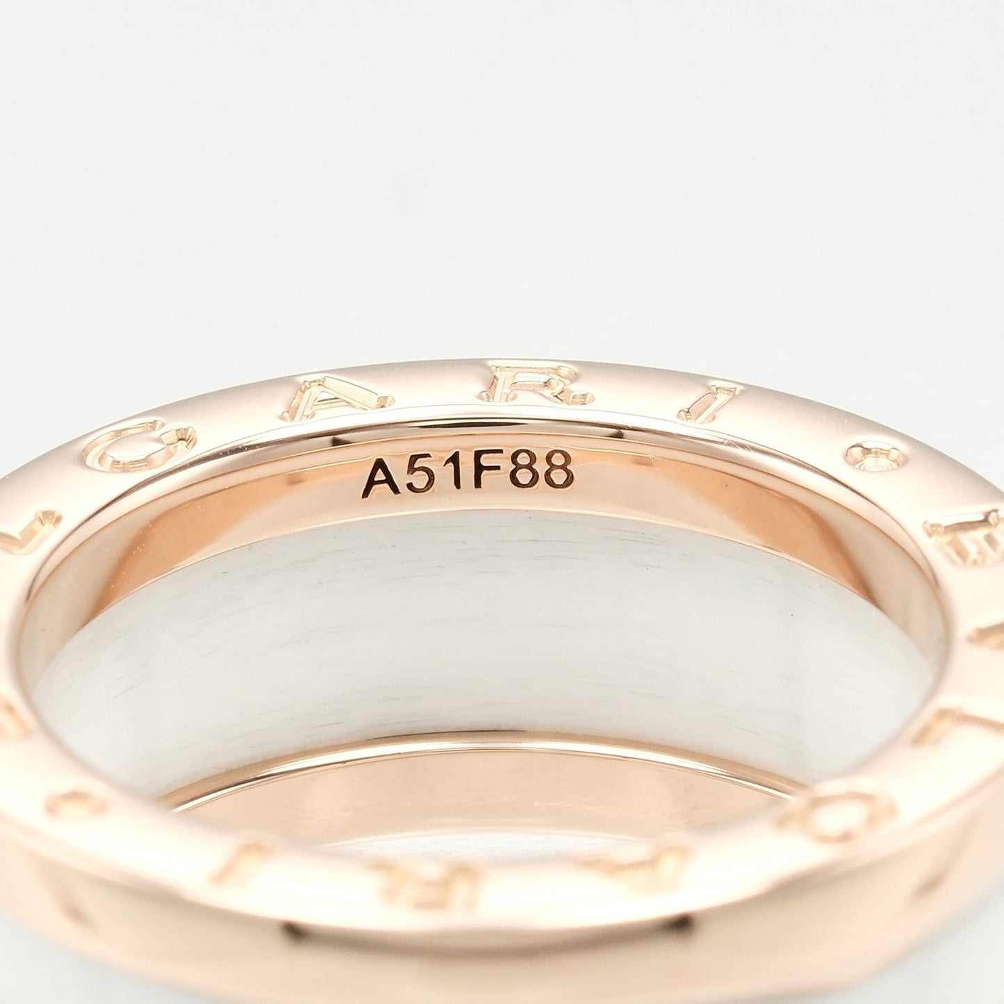 Bvlgari Ring K18 Pink Gold, Ceramic Gold Fine Jewelry Be Zero One Women Secondhand