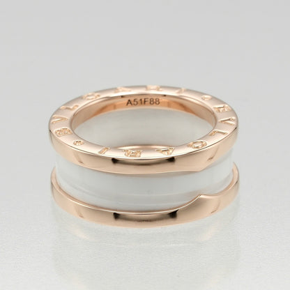 Bvlgari Ring K18 Pink Gold, Ceramic Gold Fine Jewelry Be Zero One Women Secondhand