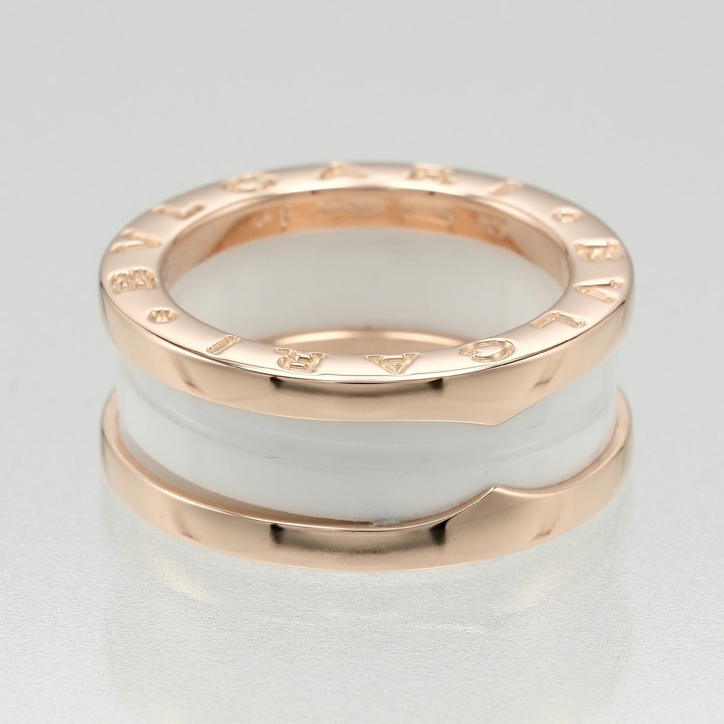 Bvlgari Ring K18 Pink Gold, Ceramic Gold Fine Jewelry Be Zero One Women Secondhand