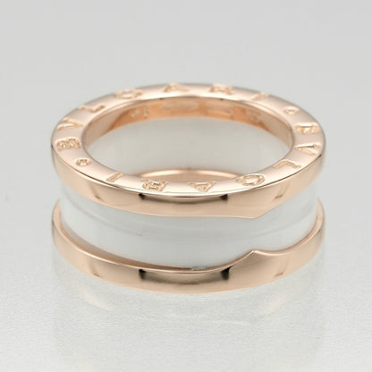 Bvlgari Ring K18 Pink Gold, Ceramic Gold Fine Jewelry Be Zero One Women Secondhand