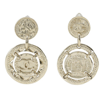 Chanel Necklace Plated Gold Silver Earring 2-Piece Set Women