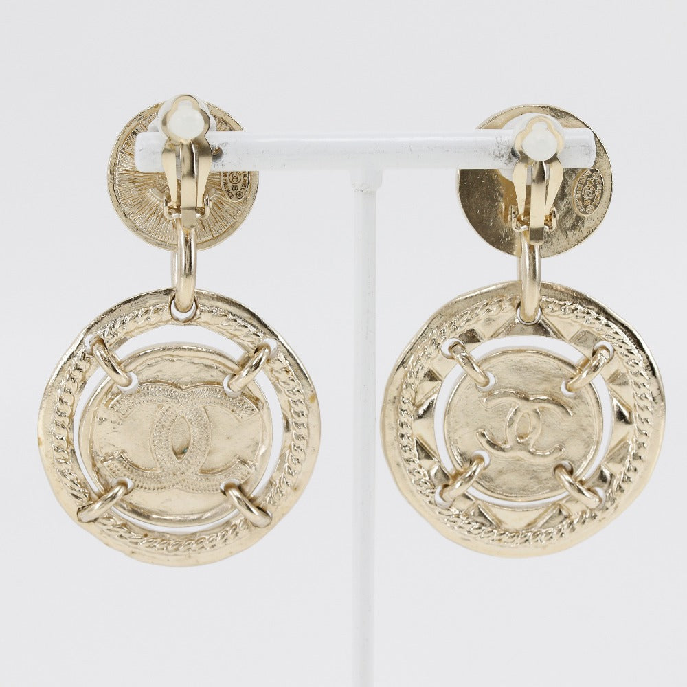 Chanel Necklace Plated Gold Silver Earring 2-Piece Set Women