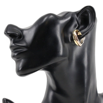 Cartier Earring K18 Gold (Ygxpgxwg) Gold Loop Three Color Trinity Women