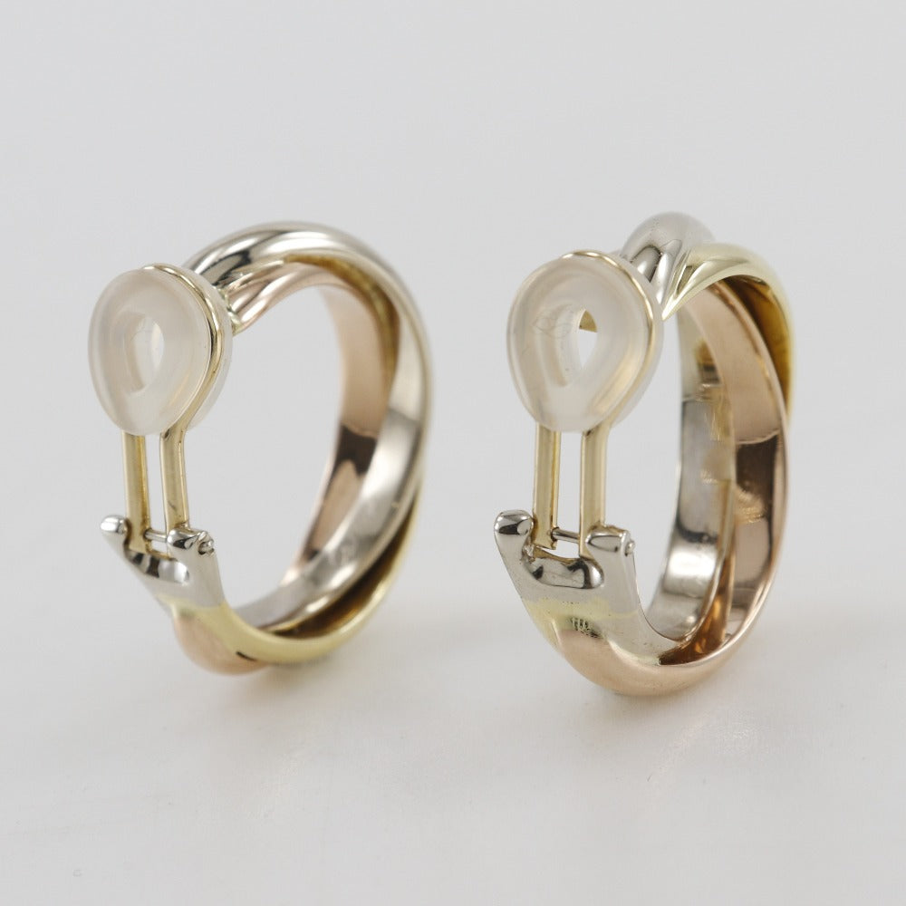 Cartier Earring K18 Gold (Ygxpgxwg) Gold Loop Three Color Trinity Women