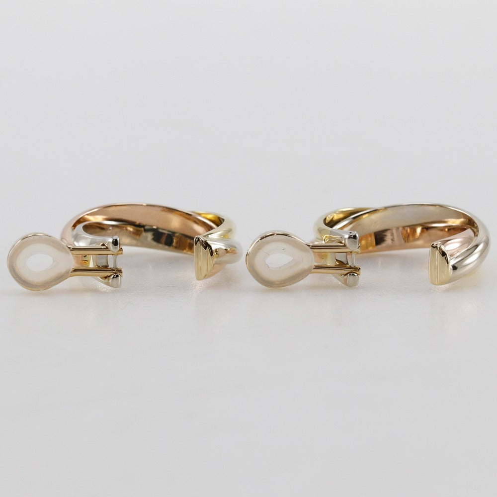 Cartier Earring K18 Gold (Ygxpgxwg) Gold Loop Three Color Trinity Women