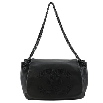 Chanel Shoulder Bag Lambskin Black Studs Coco Mark Wchainshoulder Women