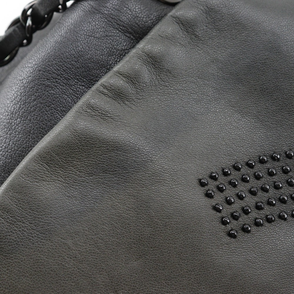 Chanel Shoulder Bag Lambskin Black Studs Coco Mark Wchainshoulder Women