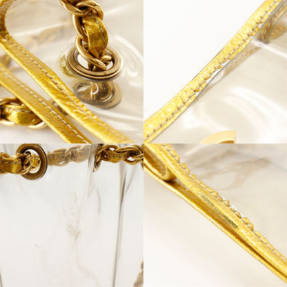 Chanel Tote Bag Plastics Gold / Clear Chain Tote Coco Mark Women
