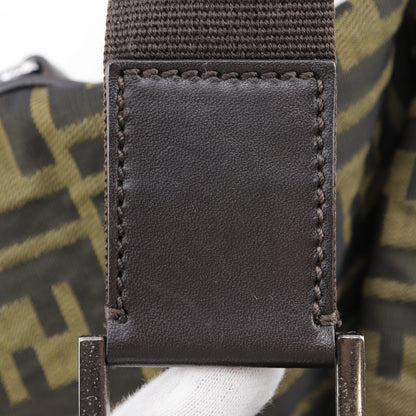 Fendi Shoulder Bag Nylon Canvas Brown One Belt Zucca Women