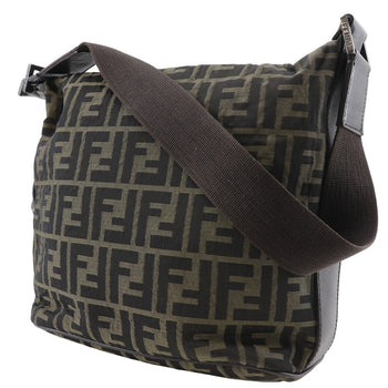 Fendi Shoulder Bag Nylon Canvas Brown One Belt Zucca Women